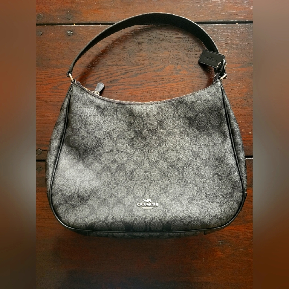 Coach Gray Monogram Shoulder Bag
